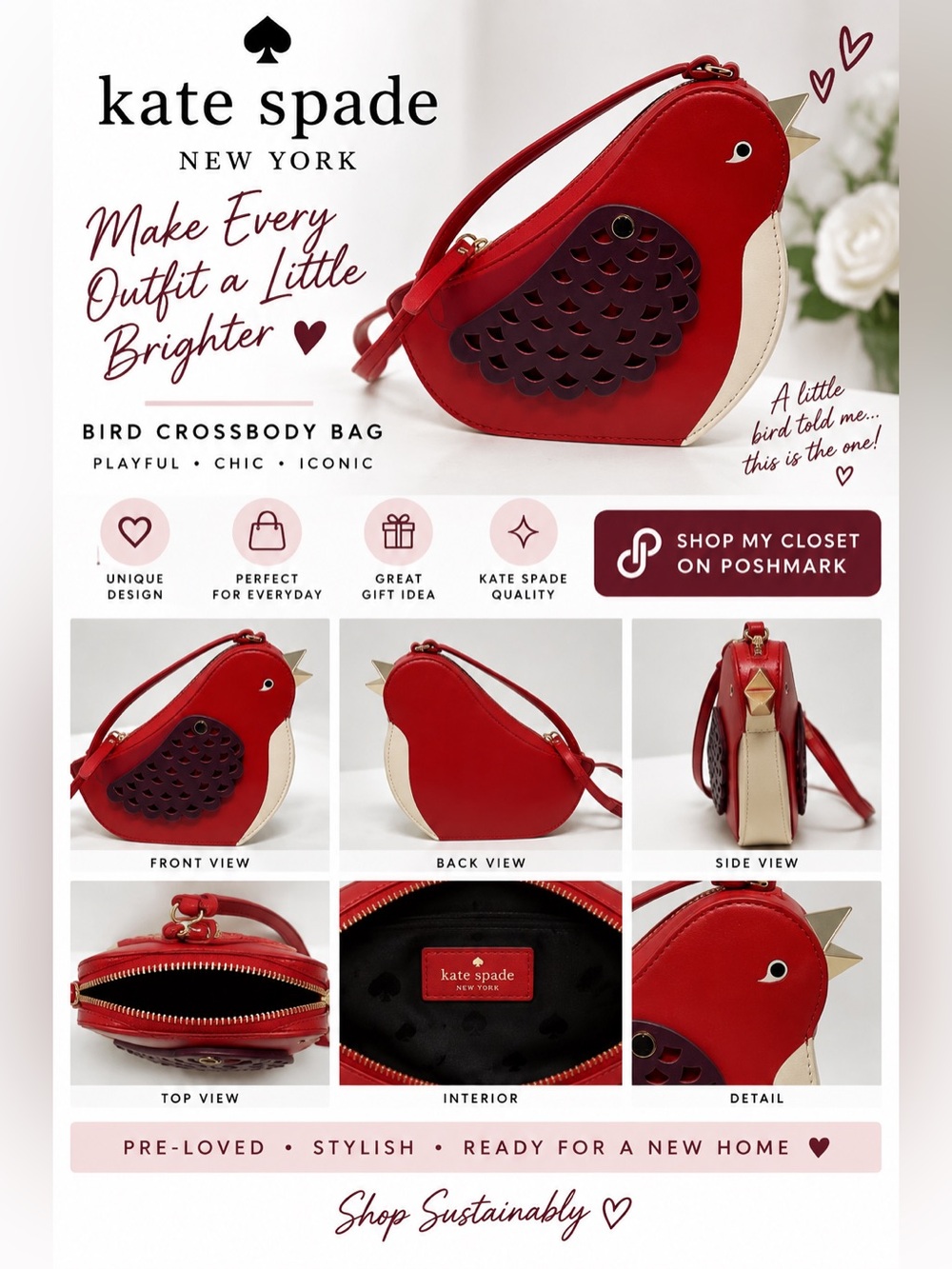 EUC KATE SPADE BIRD CROSSBODY